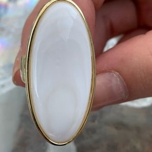 White gem statement ring